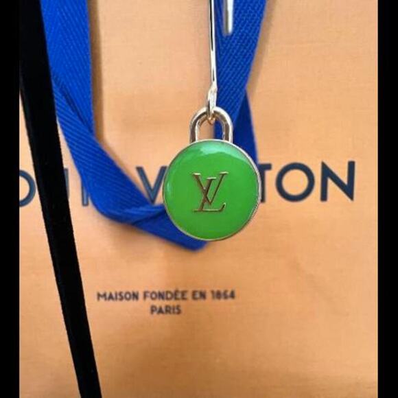 Louis Vuitton LV Gold & Lime Green Charms on Fish Hook Style Earrings (LVXX027) - Picture 6 of 6